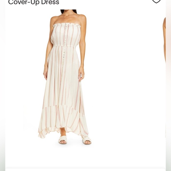 Elan Dresses & Skirts - Elan International Strapless Stripe Maxi Cover-Up Dress